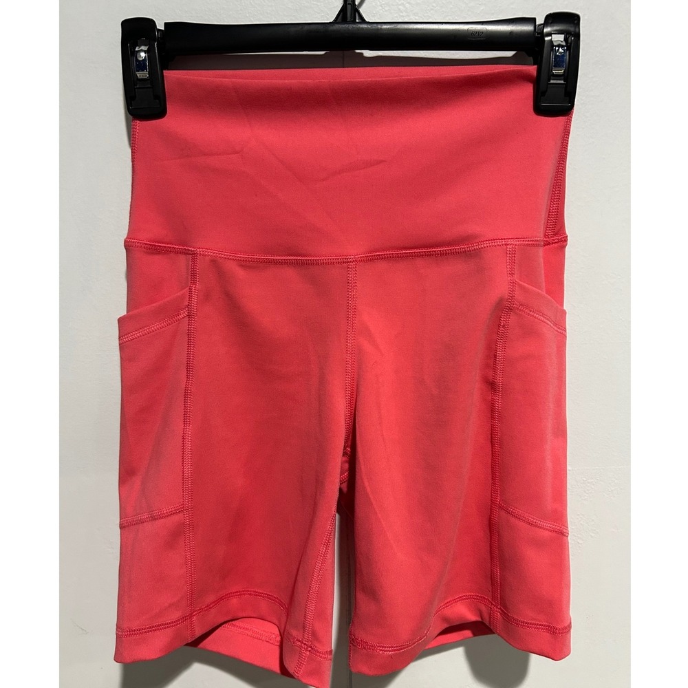 Yogalicious Lux Shorts Women S Coral Yoga Biker Pockets Activewear Gym Workout
